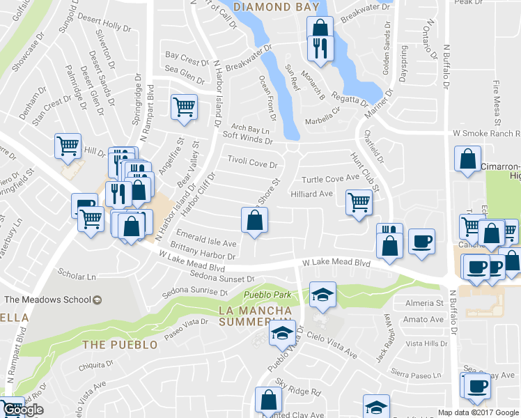 map of restaurants, bars, coffee shops, grocery stores, and more near 8132 Bay Pines Avenue in Las Vegas