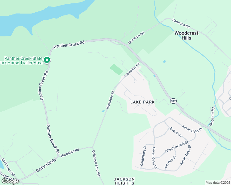 map of restaurants, bars, coffee shops, grocery stores, and more near 5715 Hiawatha Road in Morristown