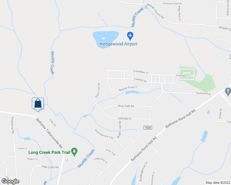 map of restaurants, bars, coffee shops, grocery stores, and more near 5659 Beaver Pond Trail in Pfafftown