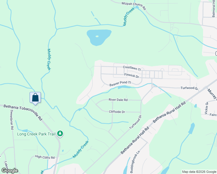 map of restaurants, bars, coffee shops, grocery stores, and more near 5665 Beaver Pond Trail in Pfafftown