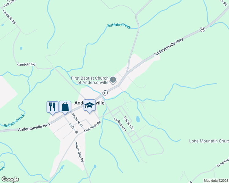 map of restaurants, bars, coffee shops, grocery stores, and more near 3952 Andersonville Highway in Andersonville