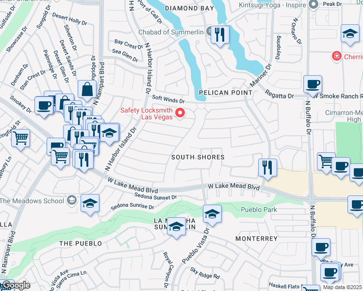 map of restaurants, bars, coffee shops, grocery stores, and more near 2204 Brighton Shore Street in Las Vegas