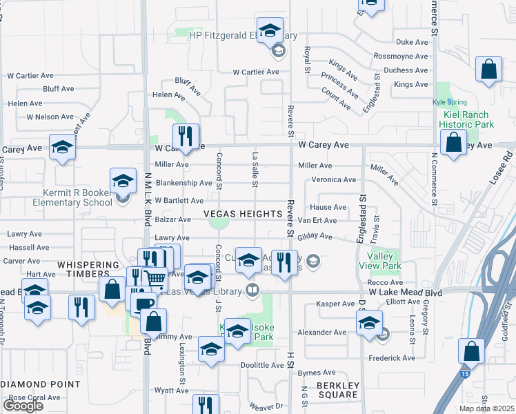 map of restaurants, bars, coffee shops, grocery stores, and more near 874 Balzar Avenue in Las Vegas