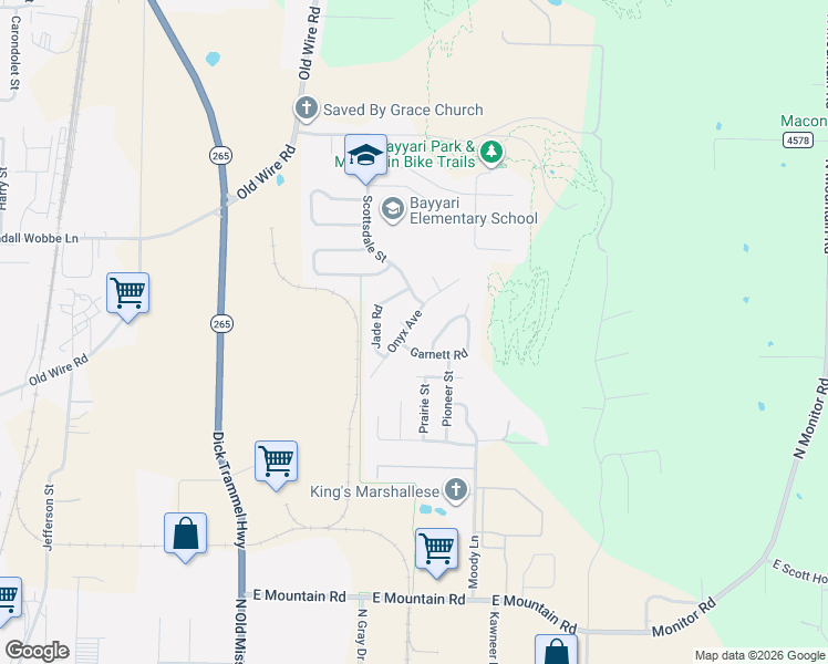 map of restaurants, bars, coffee shops, grocery stores, and more near 1783 Onyx Avenue in Springdale