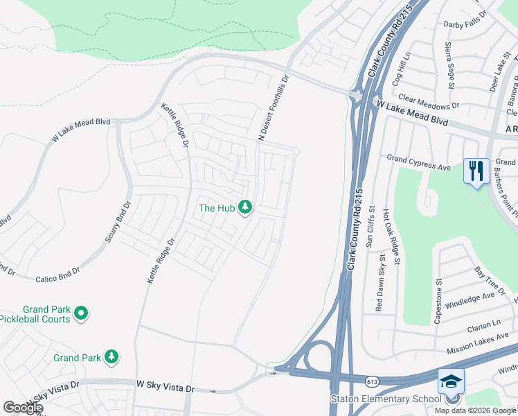 map of restaurants, bars, coffee shops, grocery stores, and more near 11541 Rookery Avenue in Las Vegas