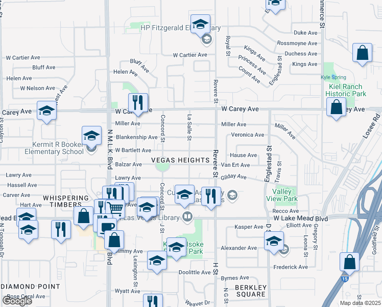 map of restaurants, bars, coffee shops, grocery stores, and more near 874 Balzar Avenue in Las Vegas