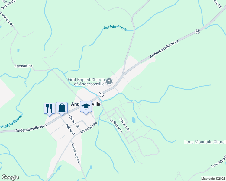 map of restaurants, bars, coffee shops, grocery stores, and more near 3952 Andersonville Highway in Andersonville