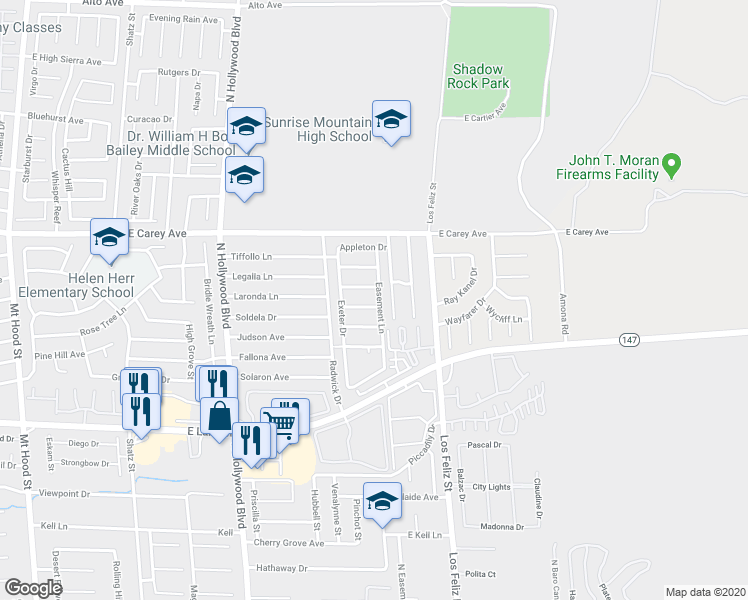 map of restaurants, bars, coffee shops, grocery stores, and more near 2241 Sierra Sunrise Street in Las Vegas