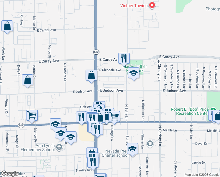 map of restaurants, bars, coffee shops, grocery stores, and more near 5179 Piazza Cavour Drive in Las Vegas