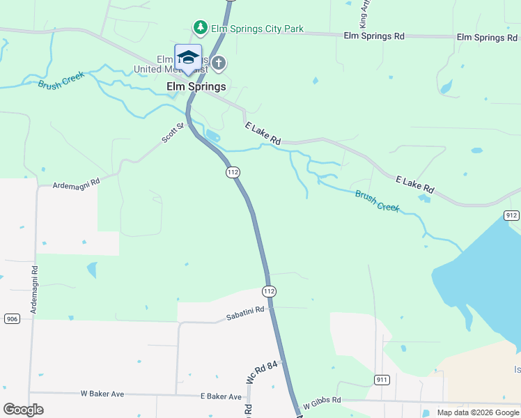 map of restaurants, bars, coffee shops, grocery stores, and more near 404 South Elm Street in Springdale