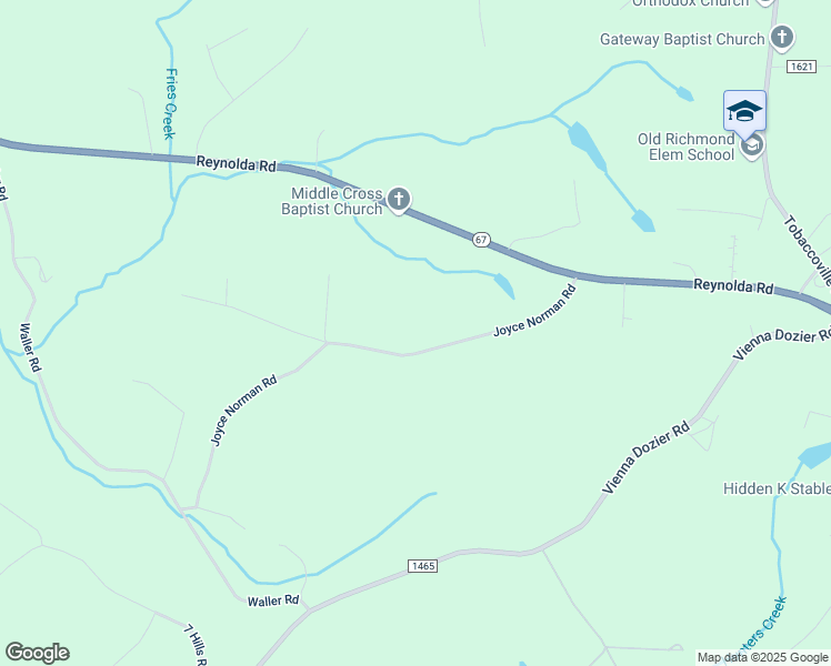 map of restaurants, bars, coffee shops, grocery stores, and more near 5621 Joyce Norman Road in Pfafftown