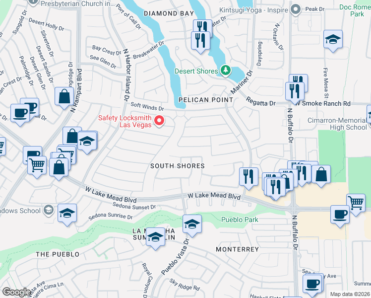 map of restaurants, bars, coffee shops, grocery stores, and more near 8017 Turtle Cove Avenue in Las Vegas