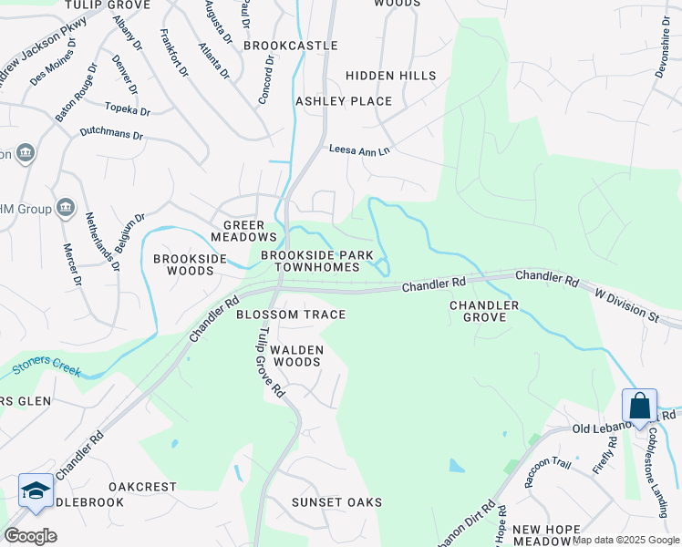 map of restaurants, bars, coffee shops, grocery stores, and more near 777 Tulip Grove Road in Nashville