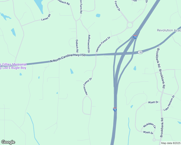 map of restaurants, bars, coffee shops, grocery stores, and more near 7477 Henson Forest Drive in Summerfield