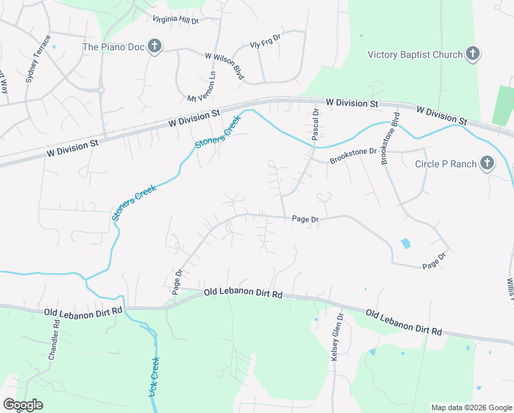 map of restaurants, bars, coffee shops, grocery stores, and more near 298 Larson Drive in Mt. Juliet
