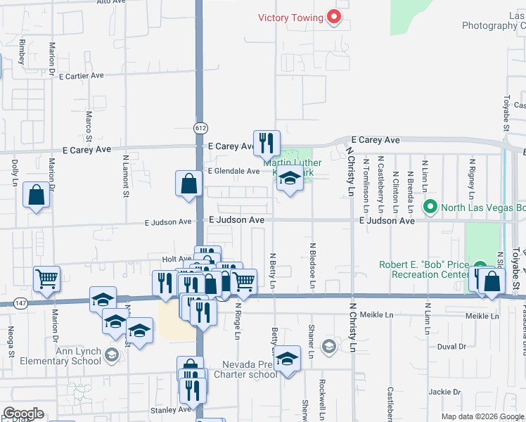 map of restaurants, bars, coffee shops, grocery stores, and more near 5249 Paradise Valley Avenue in Las Vegas