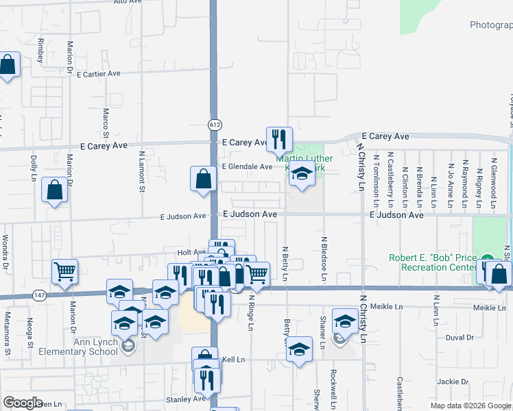 map of restaurants, bars, coffee shops, grocery stores, and more near 5249 Paradise Valley Avenue in Las Vegas