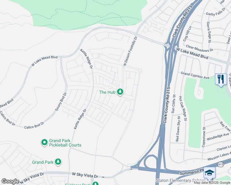 map of restaurants, bars, coffee shops, grocery stores, and more near Bruce Woodbury Beltway in Las Vegas