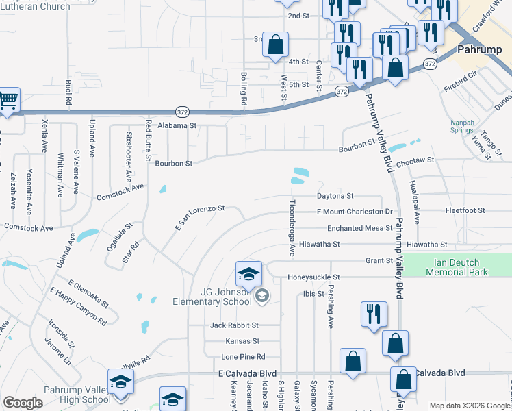 map of restaurants, bars, coffee shops, grocery stores, and more near 931 Daytona Street in Pahrump