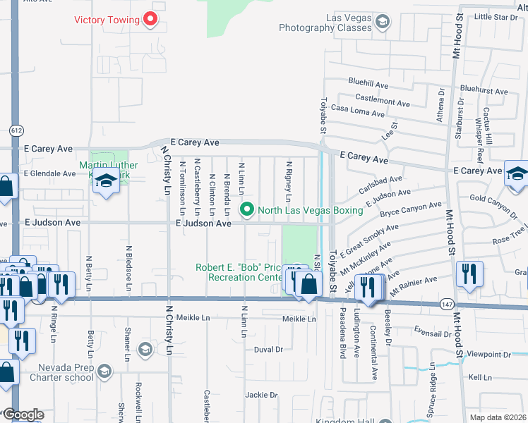 map of restaurants, bars, coffee shops, grocery stores, and more near 2236 North Jo Anne Lane in Las Vegas