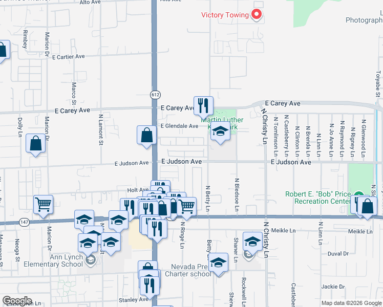 map of restaurants, bars, coffee shops, grocery stores, and more near 5249 Paradise Valley Avenue in Las Vegas