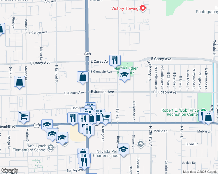 map of restaurants, bars, coffee shops, grocery stores, and more near 5249 Paradise Valley Avenue in Las Vegas