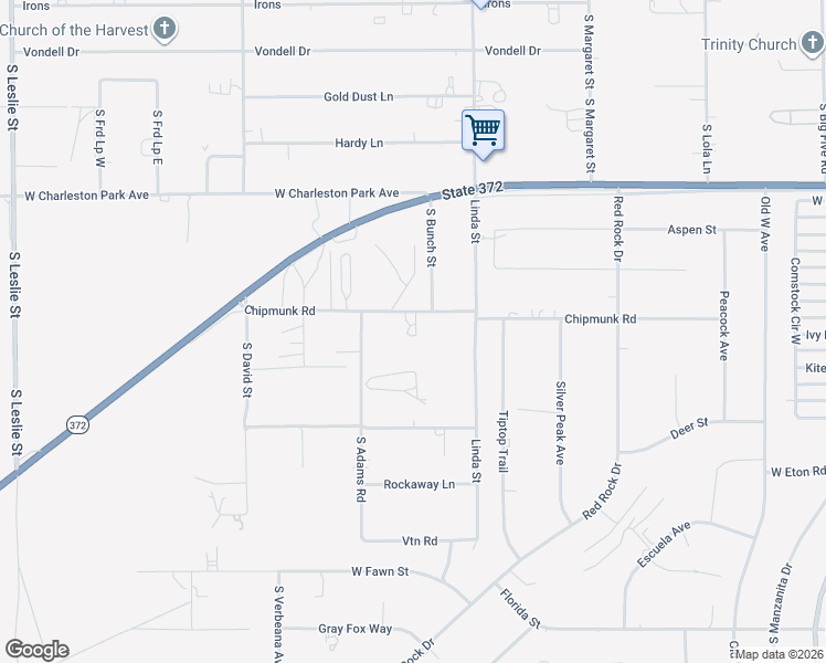 map of restaurants, bars, coffee shops, grocery stores, and more near 1141 Chipmunk Road in Pahrump