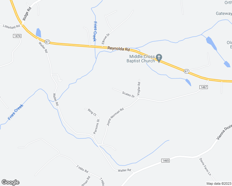 map of restaurants, bars, coffee shops, grocery stores, and more near 5900 Scales Drive in Pfafftown
