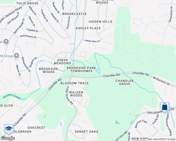 map of restaurants, bars, coffee shops, grocery stores, and more near 777 Tulip Grove Road in Nashville