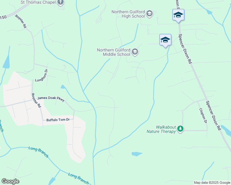 map of restaurants, bars, coffee shops, grocery stores, and more near 6108 Mountain Brook Road in Greensboro