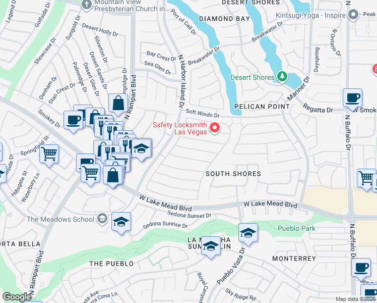map of restaurants, bars, coffee shops, grocery stores, and more near 8257 Bermuda Beach Drive in Las Vegas