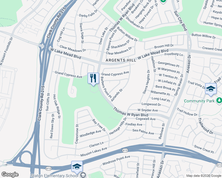 map of restaurants, bars, coffee shops, grocery stores, and more near 2232 Barbers Point Place in Las Vegas