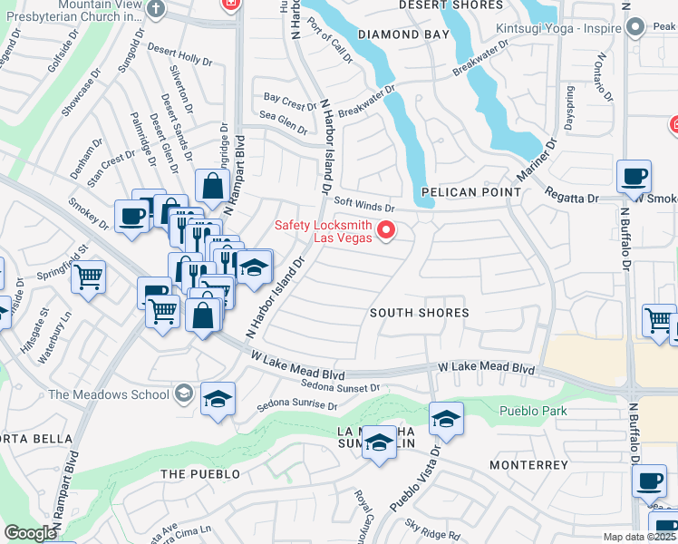 map of restaurants, bars, coffee shops, grocery stores, and more near 8244 Bermuda Beach Drive in Las Vegas