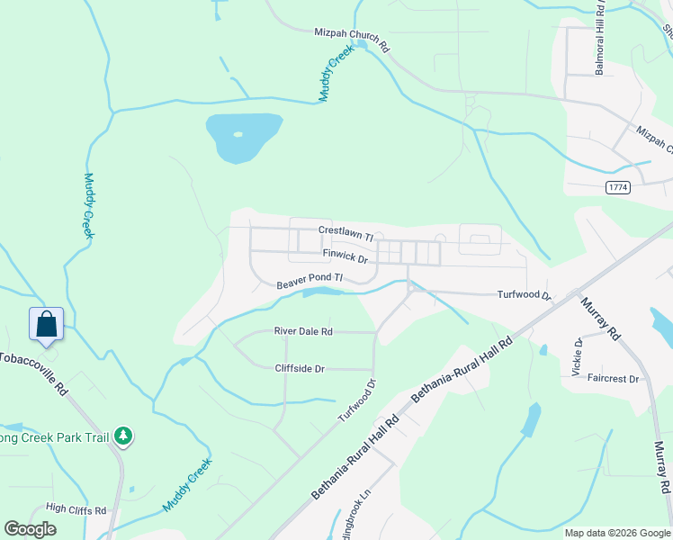 map of restaurants, bars, coffee shops, grocery stores, and more near 1546 Finwick Drive in Pfafftown
