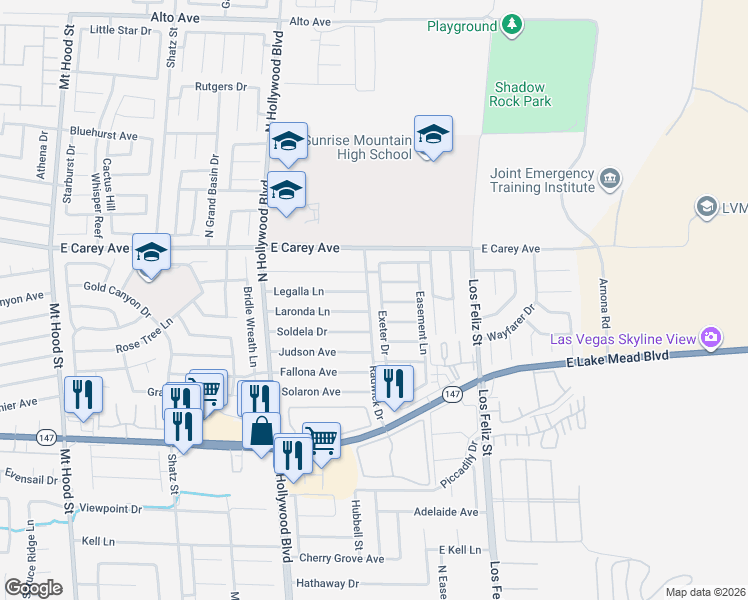 map of restaurants, bars, coffee shops, grocery stores, and more near 6924 Issac Avenue in Las Vegas