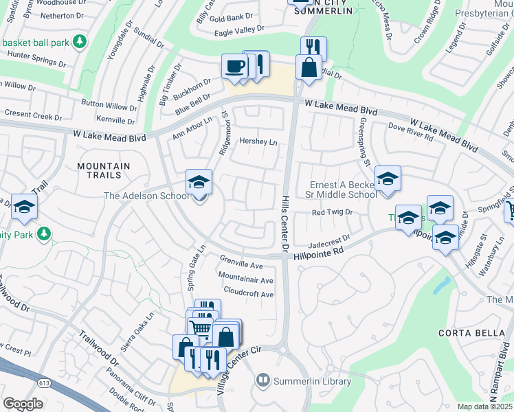 map of restaurants, bars, coffee shops, grocery stores, and more near 2212 Warm Walnut Drive in Las Vegas