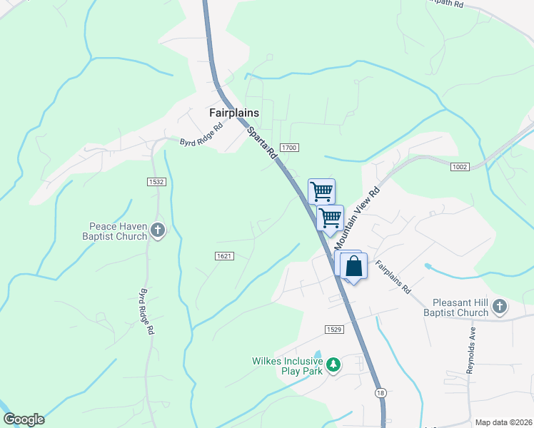 map of restaurants, bars, coffee shops, grocery stores, and more near 190 Foster Road in North Wilkesboro