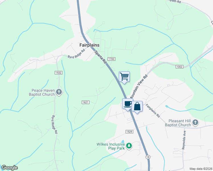 map of restaurants, bars, coffee shops, grocery stores, and more near 190 Foster Road in North Wilkesboro