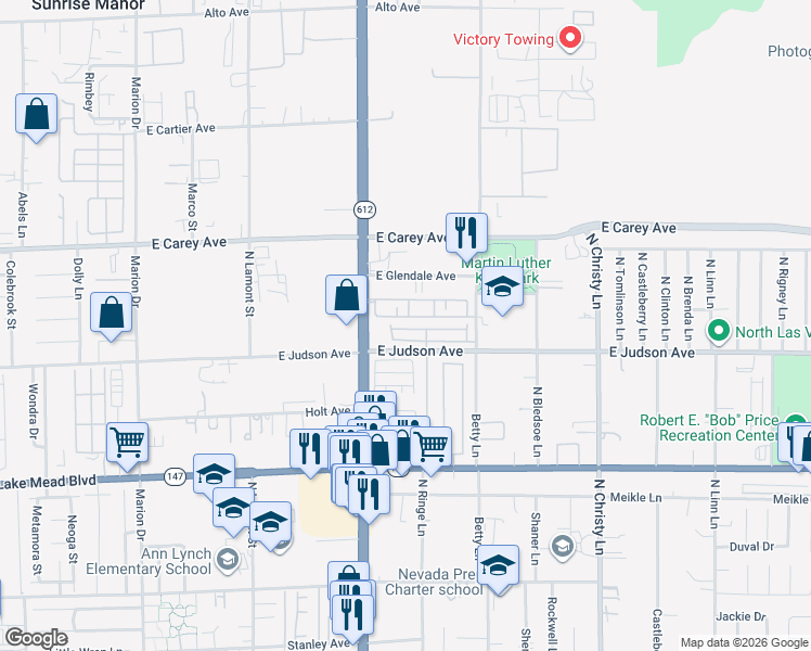 map of restaurants, bars, coffee shops, grocery stores, and more near 5179 Paradise Valley Avenue in Las Vegas