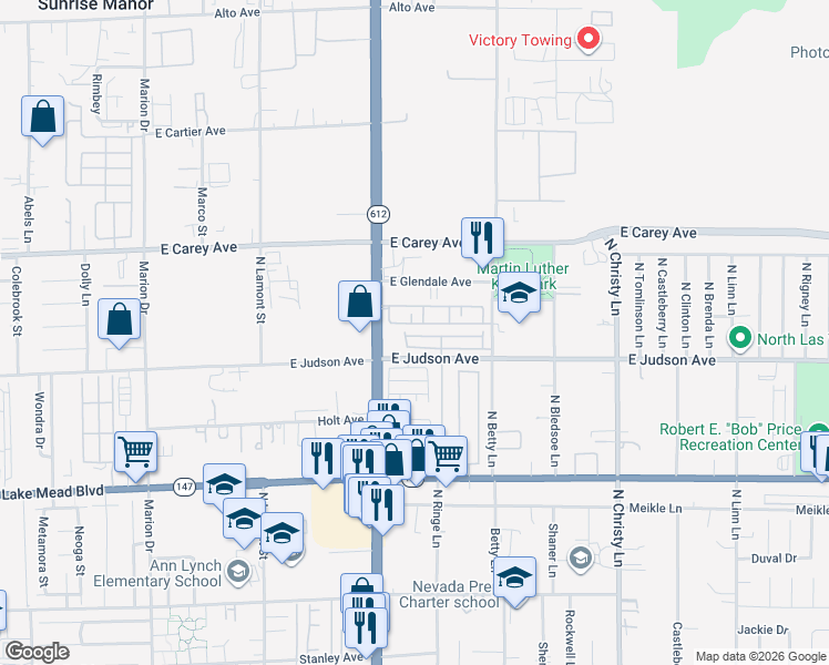 map of restaurants, bars, coffee shops, grocery stores, and more near 5179 Paradise Valley Avenue in Las Vegas