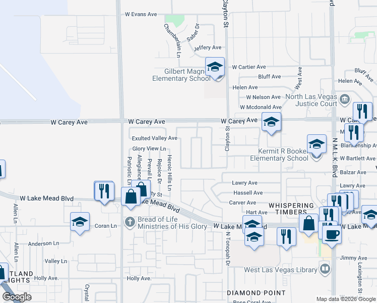 map of restaurants, bars, coffee shops, grocery stores, and more near 2243 Opponents Ridge Street in North Las Vegas