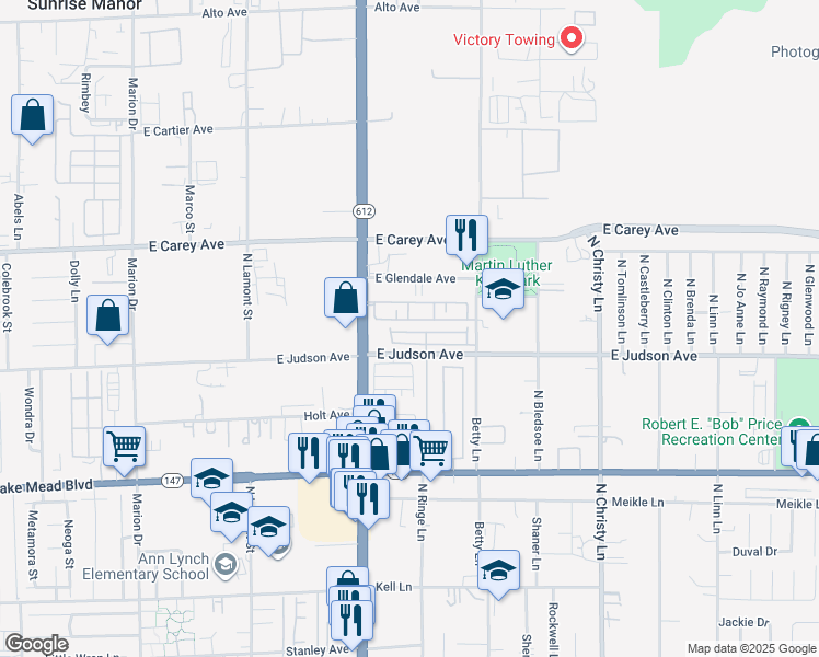 map of restaurants, bars, coffee shops, grocery stores, and more near 5180 Starter Avenue in Las Vegas