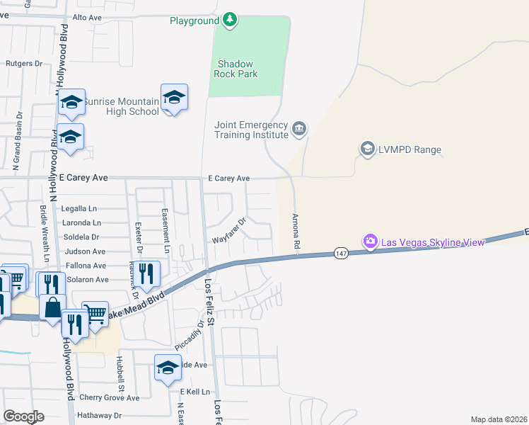 map of restaurants, bars, coffee shops, grocery stores, and more near 7265 Scottsmoor Court in Las Vegas