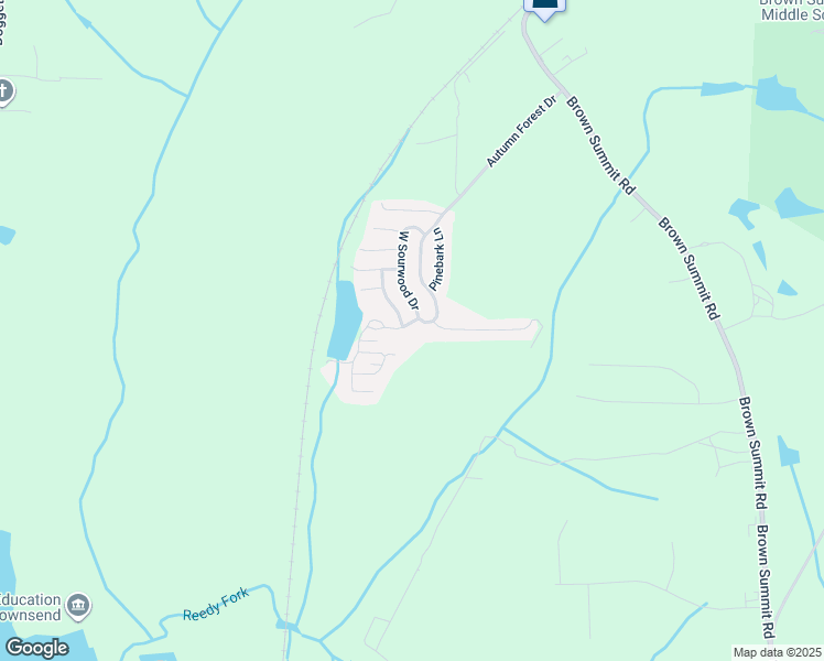 map of restaurants, bars, coffee shops, grocery stores, and more near 32 Water Oak Court in Browns Summit