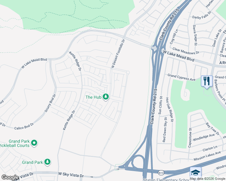 map of restaurants, bars, coffee shops, grocery stores, and more near 1821 Sparrow Nest Street in Las Vegas