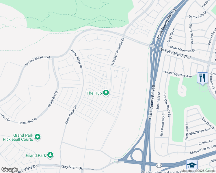 map of restaurants, bars, coffee shops, grocery stores, and more near Bruce Woodbury Beltway in Las Vegas