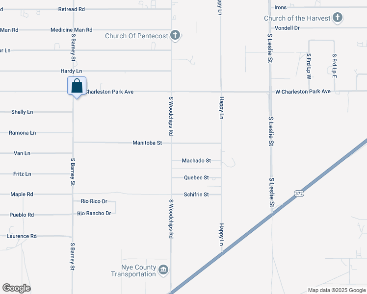 map of restaurants, bars, coffee shops, grocery stores, and more near 2451 Manitoba Street in Pahrump