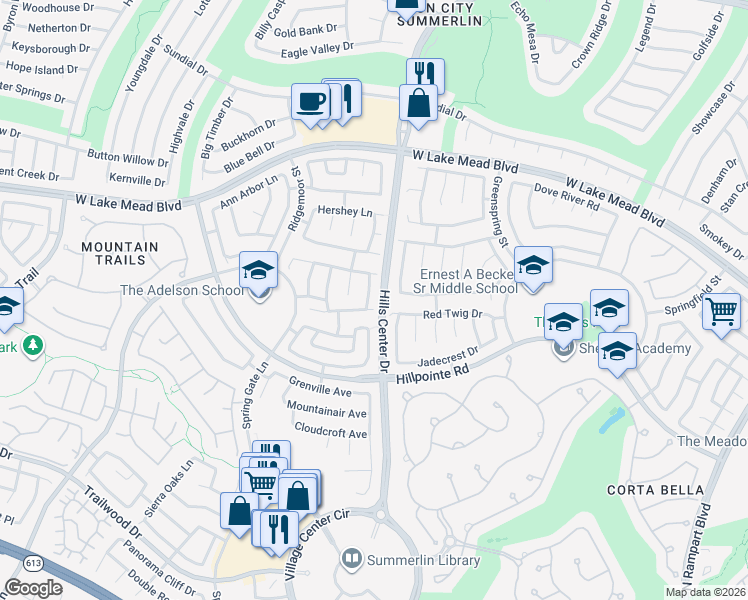 map of restaurants, bars, coffee shops, grocery stores, and more near 2241 Black Pine Drive in Las Vegas