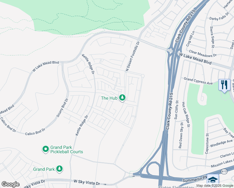 map of restaurants, bars, coffee shops, grocery stores, and more near Bruce Woodbury Beltway in Las Vegas