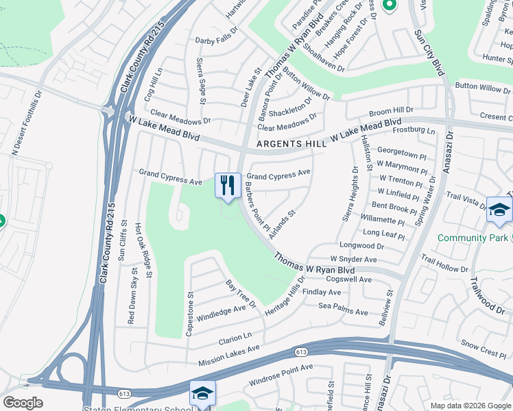 map of restaurants, bars, coffee shops, grocery stores, and more near 2232 Barbers Point Place in Las Vegas